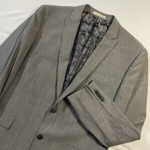 Joe Joseph Abboud Slim Fit 44R Gray Sharkskin Super 120s Wool Suit Jacket Camo